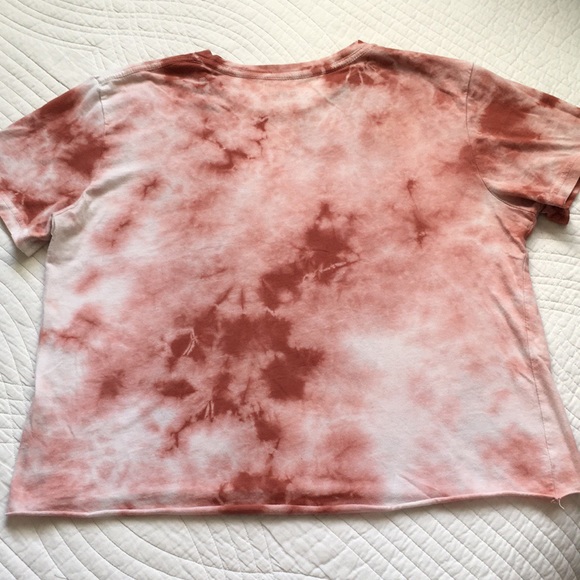 Obey Tie Dye Crop T-Shirt Top Soft Cotton Dusty Rose S - Picture 4 of 11